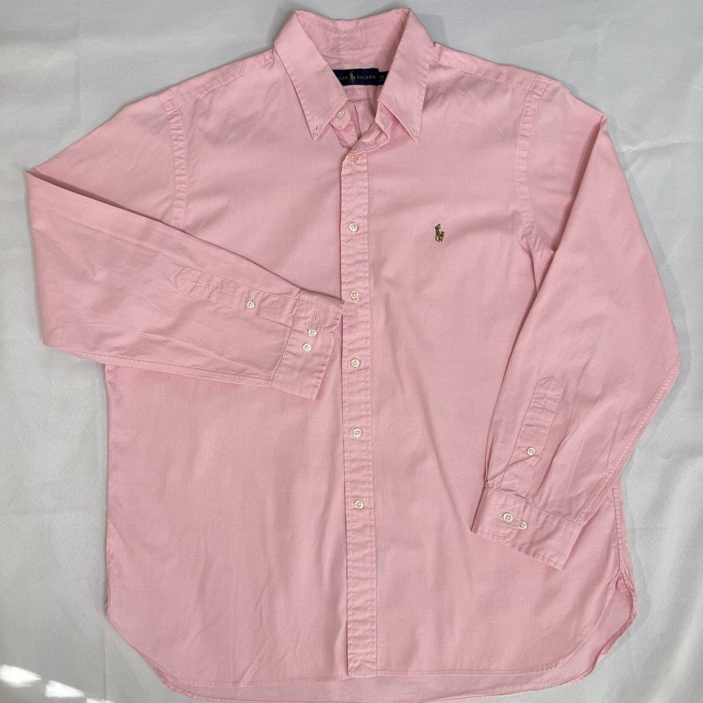 Ralph Lauren Men 17 34/35 Button Down Polo Oxford Flesh Pony Preppy Academia